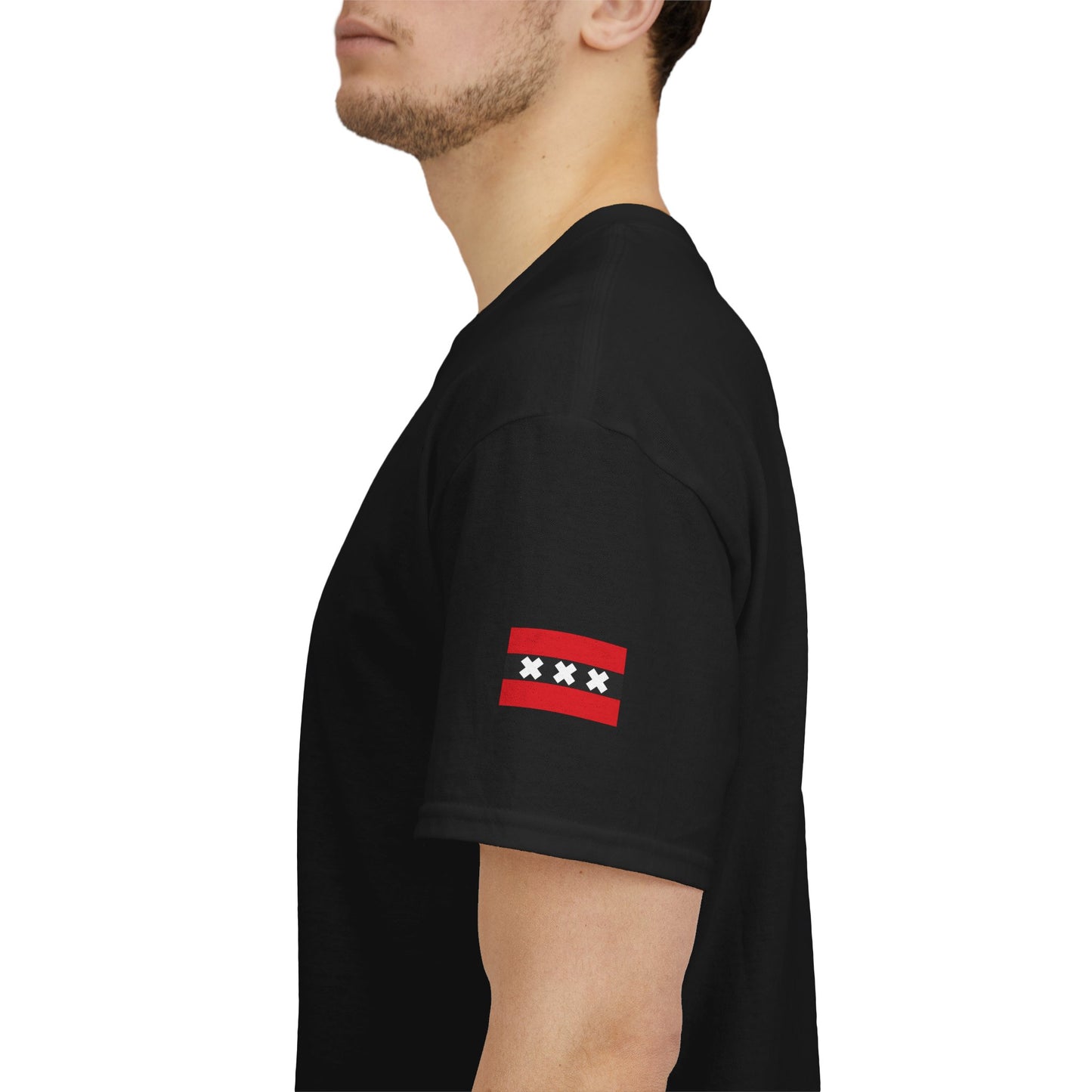 “Grondwerk” Tee – Black (Amsterdam Flag Edition)