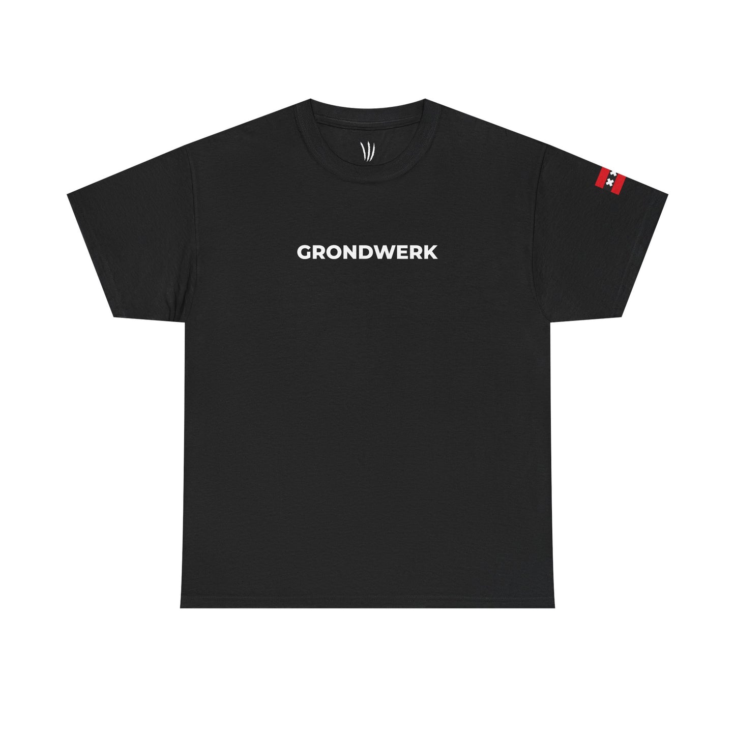 “Grondwerk” Tee – Black (Amsterdam Flag Edition)