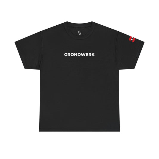 “Grondwerk” Tee – Black (Amsterdam Flag Edition)
